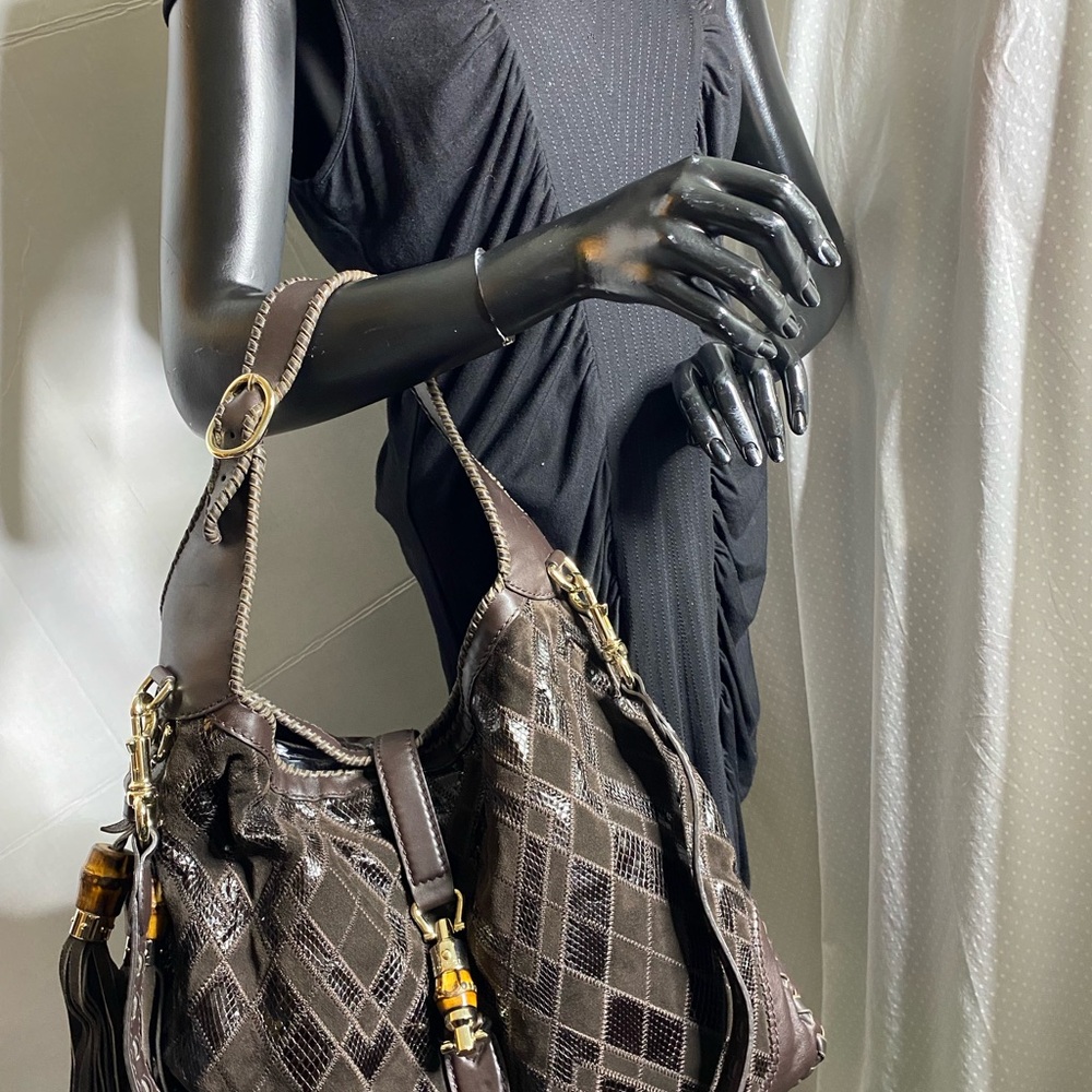 Gucci Dark Brown Quilted Leather Hobo with Gold Hardware - Picture 4 of 6